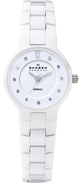SKAGEN 572SSXWC, HVID KERAMIK DAMEUR